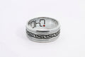 Men's Sterling Silver & Steel Matte Wedding Ring With Celtic Patten