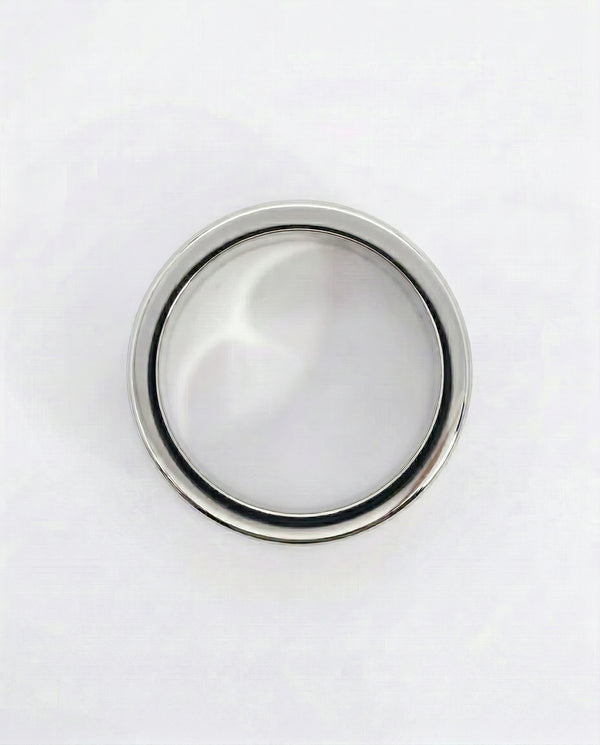 Men's Sterling Silver And Titanium Wedding Ring With Swirl Pattern - alternate view