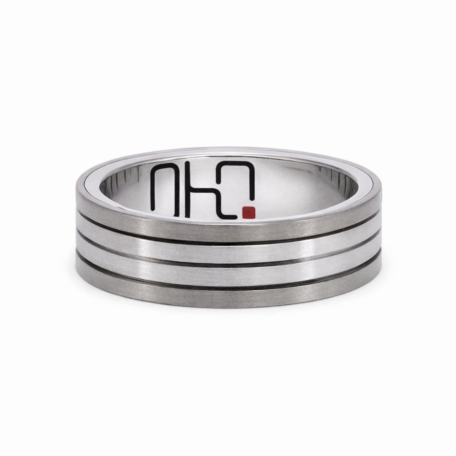 Men's Sterling Silver & Steel Matte Ridge Wedding Ring – My Jewellery Shop