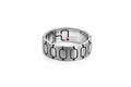 Men's Sterling Silver Oxidised Pattern Wedding Ring