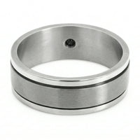 Men's Titanium & Black Diamond Wedding Ring