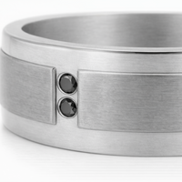 Men's Titanium And Black Diamond Wedding Ring