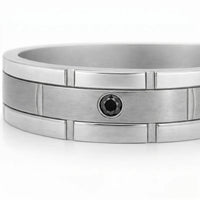 Men's Titanium Black Diamond Wedding Ring