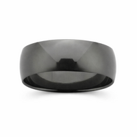 Men's Black Zirconium Polished Wedding Ring