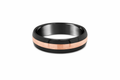 9ct Rose Gold & Black Zirconium Polished Men's Wedding Ring