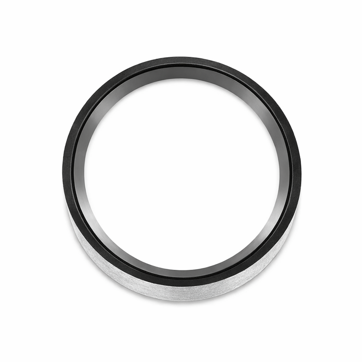 Natural Zirconium & Black Zirconium Men's Wedding Ring