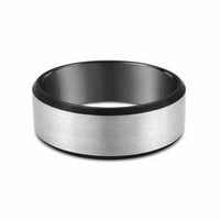 Natural Zirconium & Black Zirconium Men's Wedding Ring