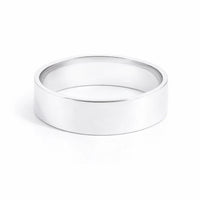 Men's Sterling Silver Polished Flat Profile Wedding Ring