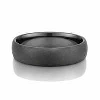 Black Zirconium Half Round Matte Finish Men's Wedding Ring