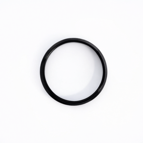 Black Zirconium Half Round Matte Finish Men's Wedding Ring - alternate view