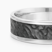 Sterling Silver & Black Zirconium Men's Wedding Ring