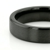 Men's Black Zirconium Wedding Ring
