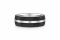Men's 9ct White Gold And Carbon Fibre Wedding Ring
