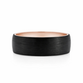 Men's 9ct Rose Gold And Carbon Fibre Wedding Ring