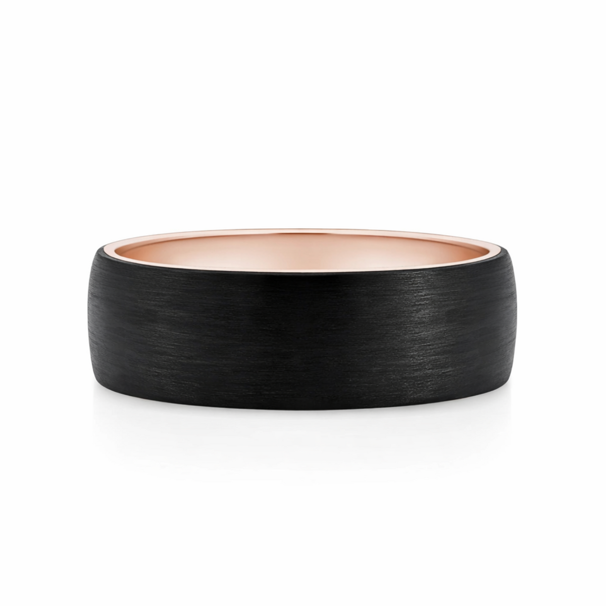 Men's 9ct Rose Gold And Carbon Fibre Wedding Ring