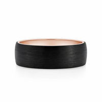 Men's 9ct Rose Gold And Carbon Fibre Wedding Ring