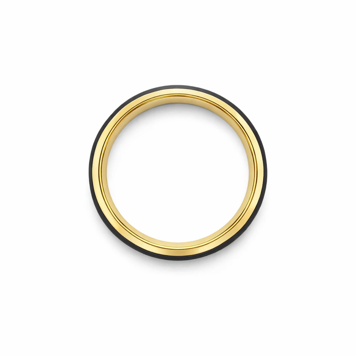 Men's 9ct Yellow Gold & Carbon Fibre Wedding Ring