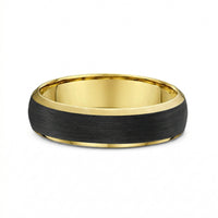 Men's 9ct Yellow Gold & Carbon Fibre Wedding Ring