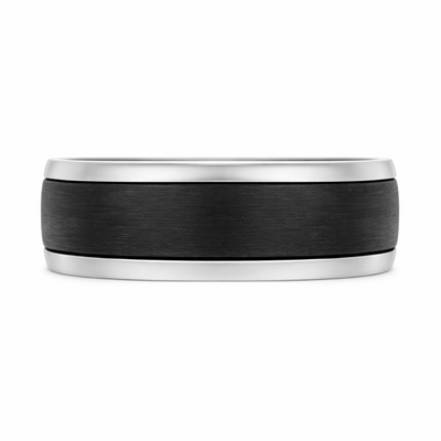 Men's Tantalum & Brushed Carbon Fibre Wedding Ring - alternate