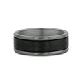 Men's Tantalum & Carbon Brushed Fitted Wedding Ring
