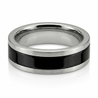 Men's Titanium & Black Zirconium Wedding Ring