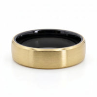 9ct Yellow Gold And Black Zirconium Men's Wedding Ring