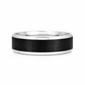 Men's 9ct White Gold & Carbon Fibre Wedding Ring
