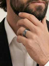 Men's Tantalum Beaten Finish Wedding Ring