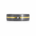 Men's Tantalum & 9ct Yellow Gold Diamond Set Wedding Ring