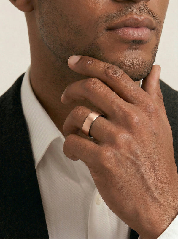 Men's 9ct Rose Gold & Tantalum Wedding Ring - alternate view