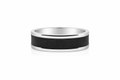 Sterling Silver & Black Zirconia Concave Men's Wedding Ring