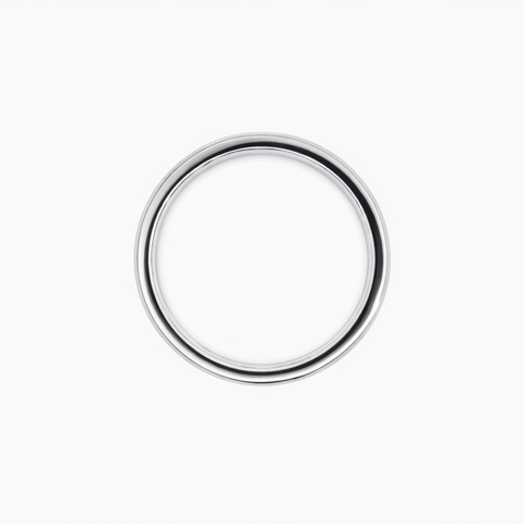 Sterling Silver & Black Zirconia Concave Men's Wedding Ring - alternate view