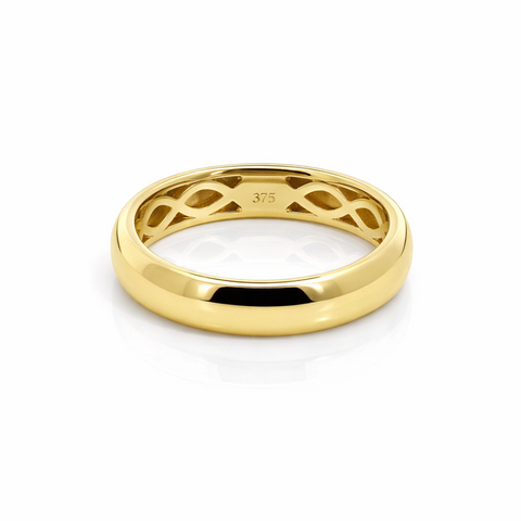 9ct Yellow Gold Domed Ladies Wedding Ring - alternate view
