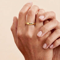 9ct Yellow Gold Domed Ladies Wedding Ring