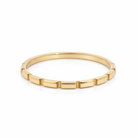 9ct Yellow Gold Brick Design Ladies Wedding Ring