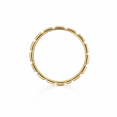 9ct Yellow Gold Brick Design Ladies Wedding Ring - alternate