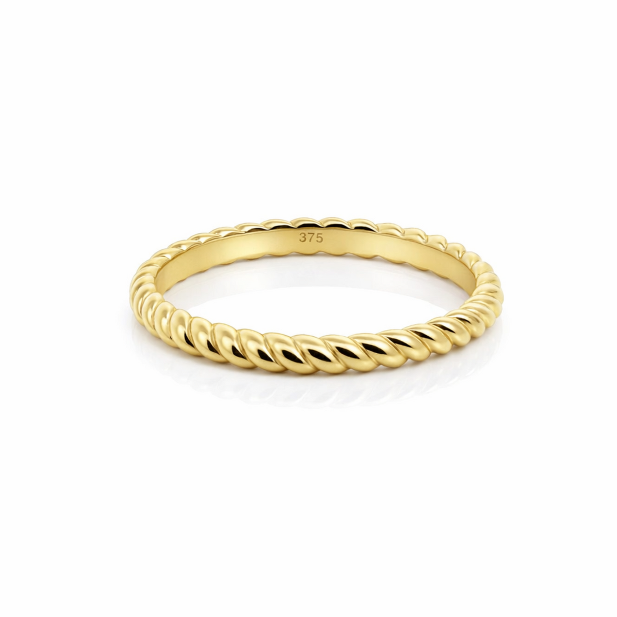 9ct Yellow Gold Fine Twist Ladies Wedding Ring