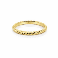 9ct Yellow Gold Fine Twist Ladies Wedding Ring