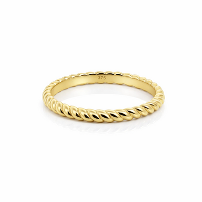 9ct Yellow Gold Fine Twist Ladies Wedding Ring - alternate