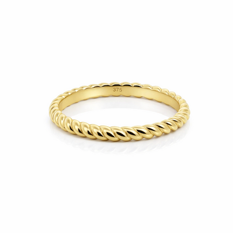 9ct Yellow Gold Fine Twist Ladies Wedding Ring - alternate view