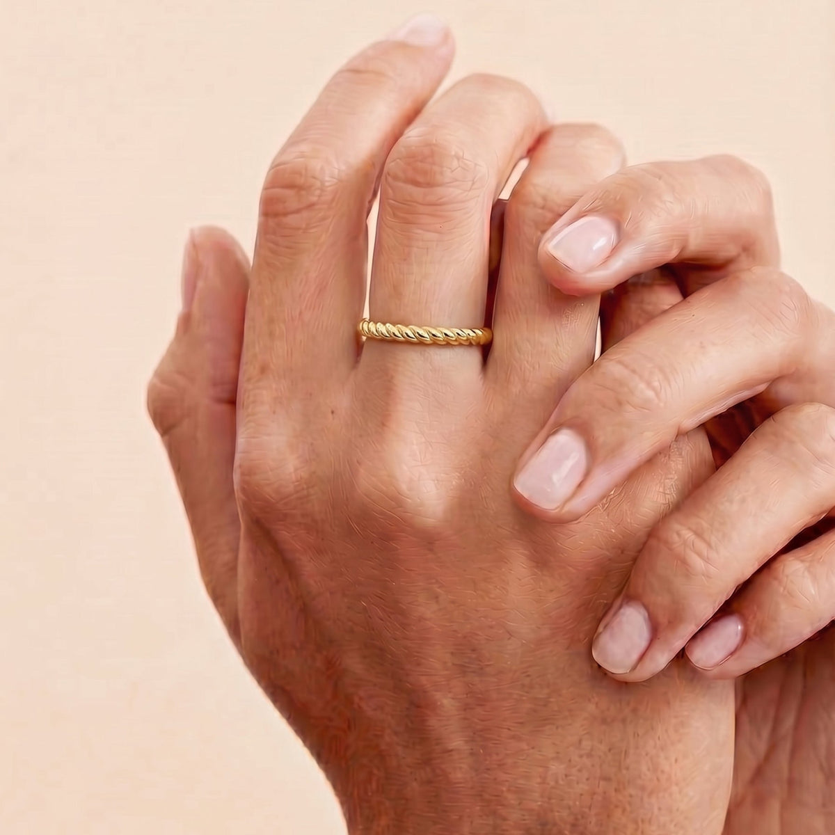 9ct Yellow Gold Fine Twist Ladies Wedding Ring