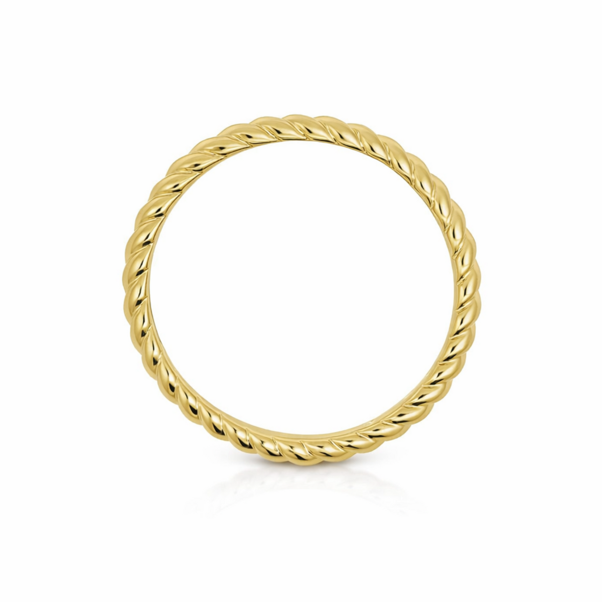 9ct Yellow Gold Fine Twist Ladies Wedding Ring