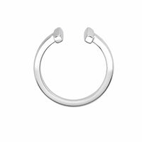 9ct White Gold Polished Open T Bar Ring