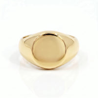 9ct Yellow Gold Men's Large Round Signet Ring