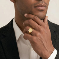 9ct Yellow Gold Men's Large Round Signet Ring