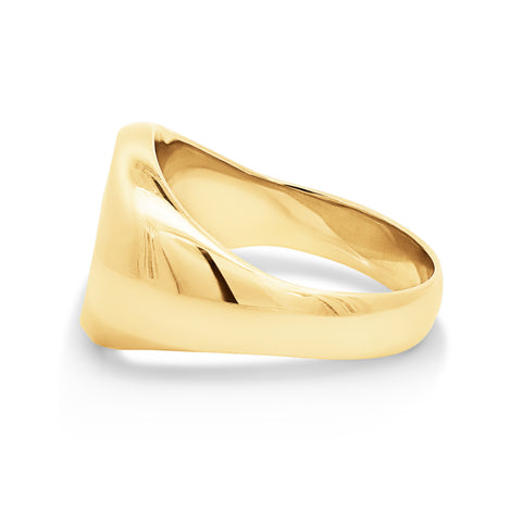9ct Yellow Gold Men's Large Round Signet Ring - alternate view