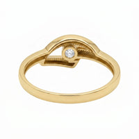 9ct Yellow Gold Polished Cubic Zirconia V Shape Ring