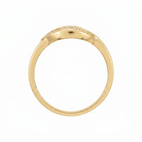 9ct Yellow Gold Polished Cubic Zirconia V Shape Ring