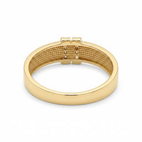 9ct Yellow Gold Cubic Zirconia Set Double Bar Dress Ring