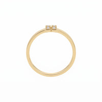 9ct Yellow Gold Cubic Zirconia Set Double Bar Dress Ring